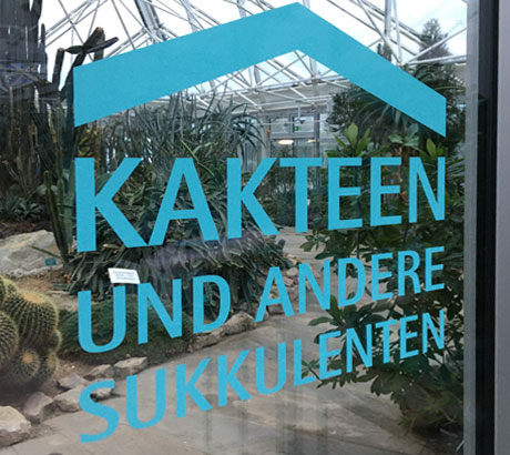 Folierung Leitsystem der Pflanzenschauhäuser in der Gruga, Essen