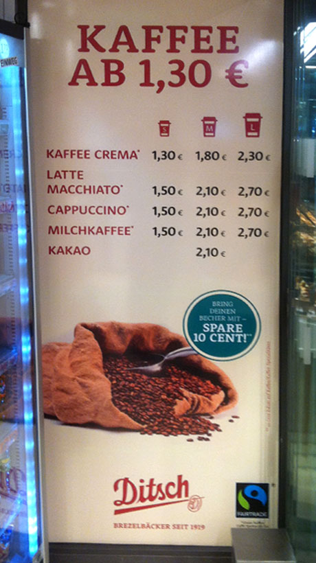 Leuchtkasten als Präsentationsfläche für Produktwerbung